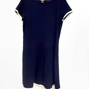 J. Crew Factory Tipped Ponte Dress Navy Size L
